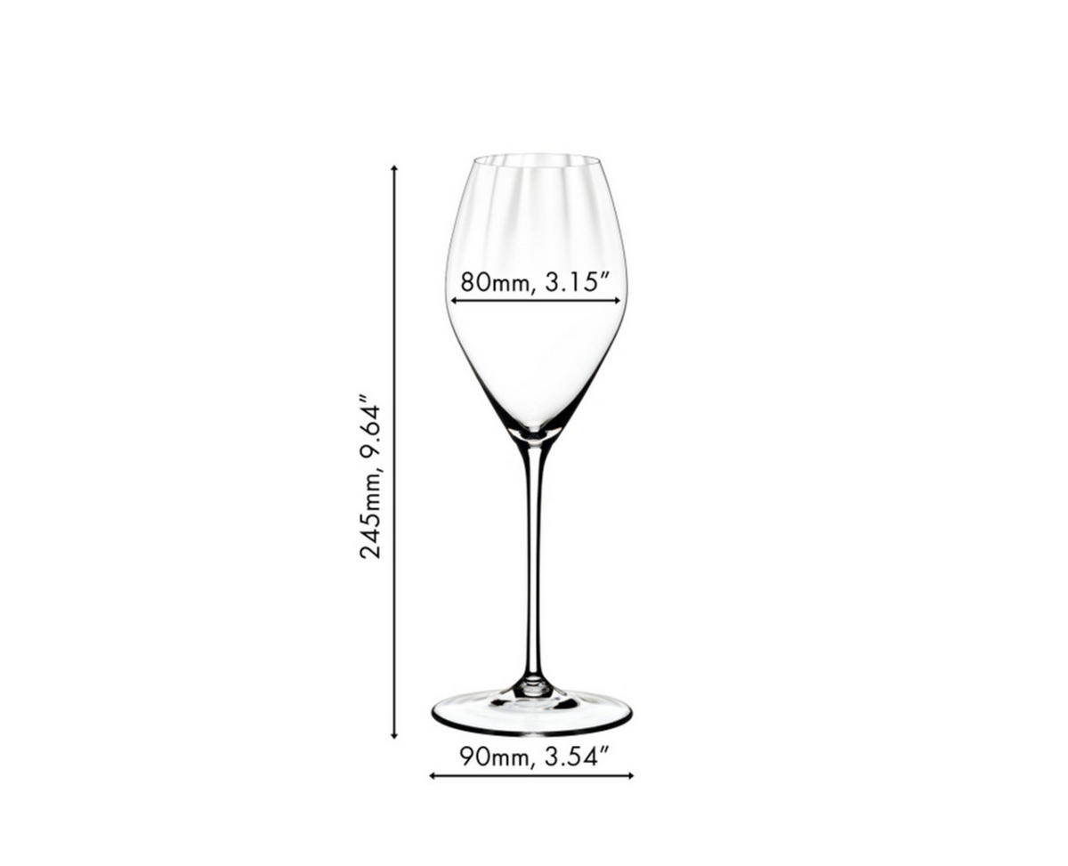 CHAMPAGNERGLÄSER INKLUSIVE POLIERTUCH Performance transparent 375 ml 2er Set - Transparent, Glas (0.375L) - Riedel