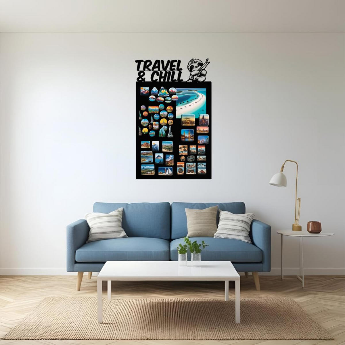 MAGNETTAFEL Faultierbrett Schwarz 50x80 cm - Schwarz, Metall (50/80/0.7cm) - ANWICAR