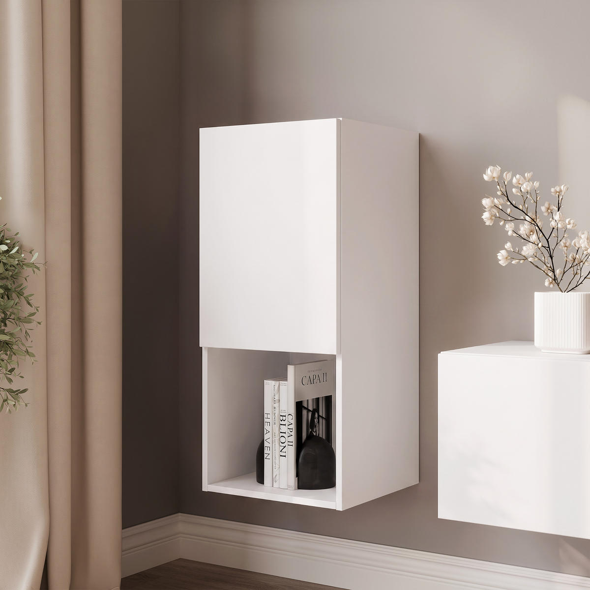 HÄNGESCHRANK ANGEL LINE 40/40/90 cm Weiß matt - Weiß, Holzwerkstoff (40/90/40cm) - Idohome