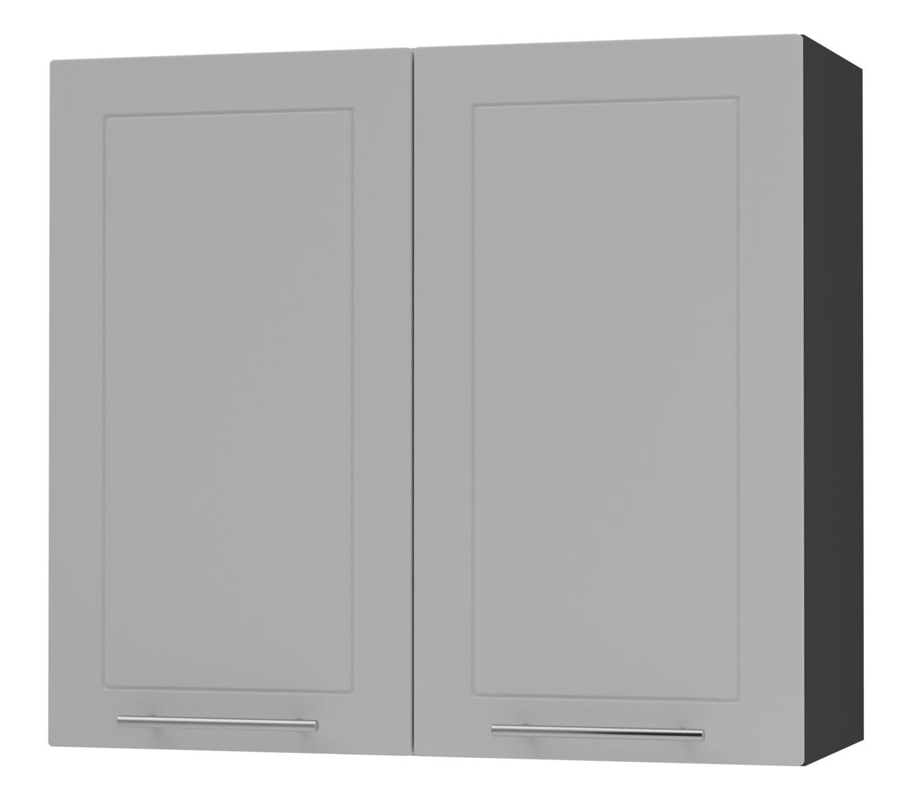 KÜCHENHÄNGESCHRANK Kvantum W3/80 Dust Grey Matt / Schwarz Matt 80 / 32,5 / 72cm - Schwarz/Grau, Holz/Holzwerkstoff (80/72/32.5cm) - Feldmann-Wohnen