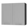 KÜCHENHÄNGESCHRANK Kvantum W3/80 Dust Grey Matt / Schwarz Matt 80 / 32,5 / 72cm - Schwarz/Grau, Holz/Holzwerkstoff (80/72/32.5cm) - Feldmann-Wohnen