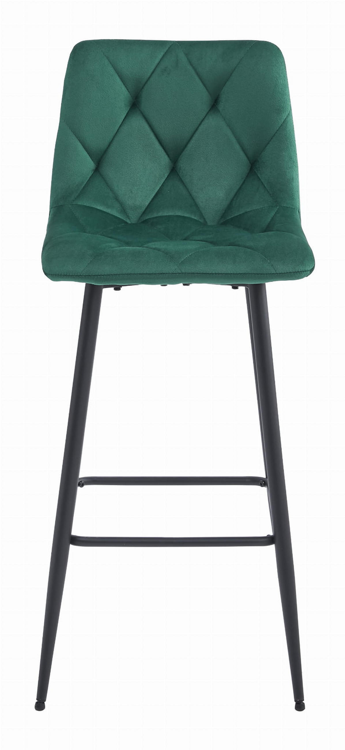 BARHOCKER 2-er Set KODA dunkelgrüner Sitz, schwarze Basis - Dunkelgrün/Schwarz, Textil (43.5/104/32.5cm) - Valora