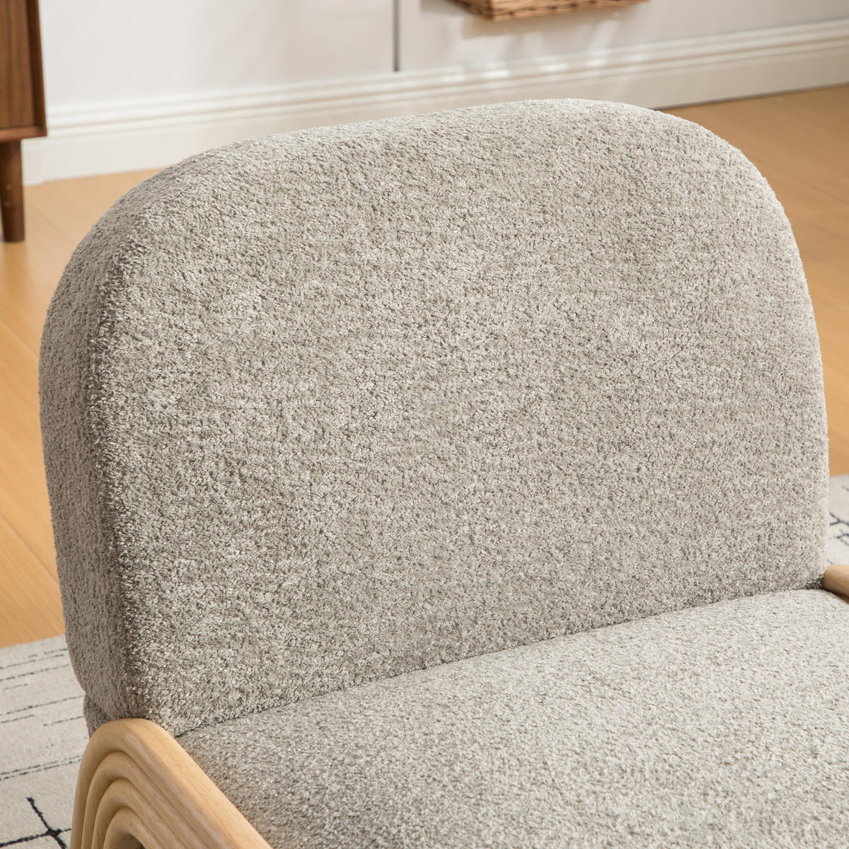 LOUNGESESSEL Chenille mit Holzgestell, DE-42395, Grau - Grau, Holzwerkstoff (61/78/72cm) - ComfortXL