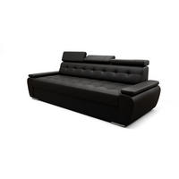 SCHLAFSOFA KONGO 01, Sofa mit Schlaffunktion, Farbe: Schwarz, Kunstleder - Schwarz, Textil (230/90/95cm) - O-Sofa