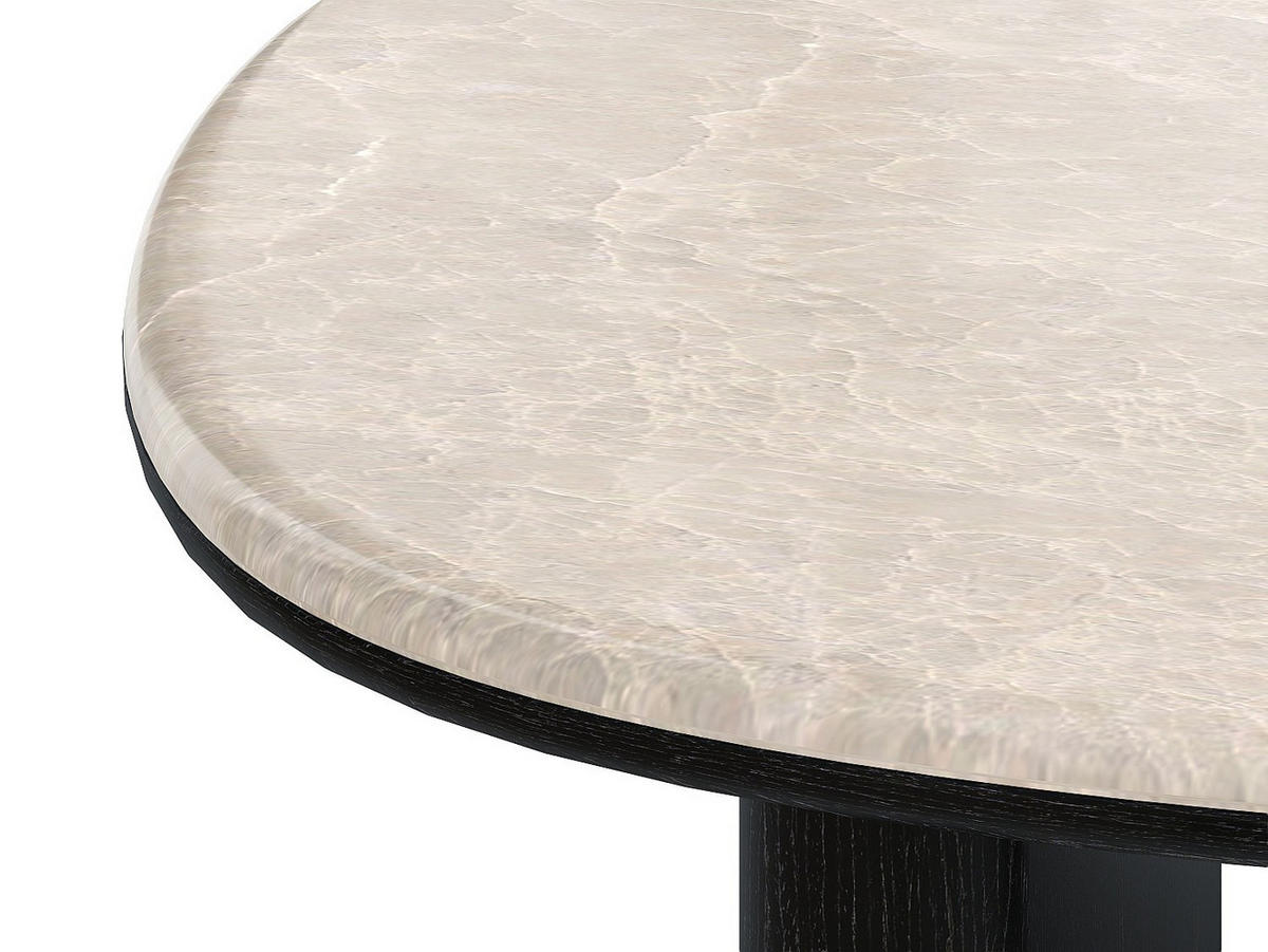 COUCHTISCH - 97 cm x 74 cm - marmor - schwarz, beige Cormina - Beige/Schwarz, Stein (74/97/35.5cm) - Vente-Unique