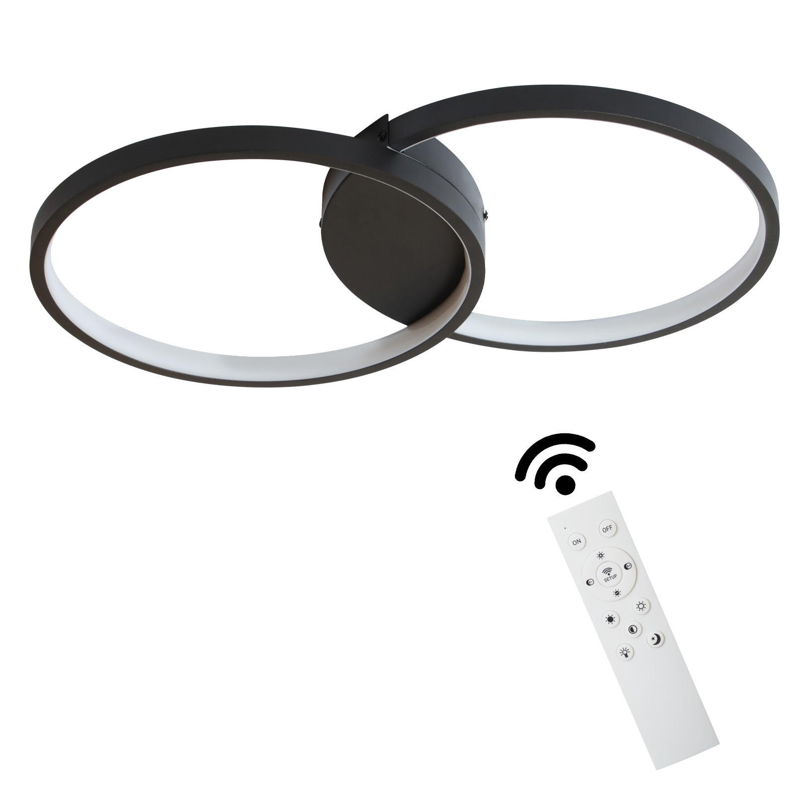 LED-DECKENLEUCHTE Valdemar 50/30/5 cm - Schwarz, Metall (50/30/5cm) - Nettlife
