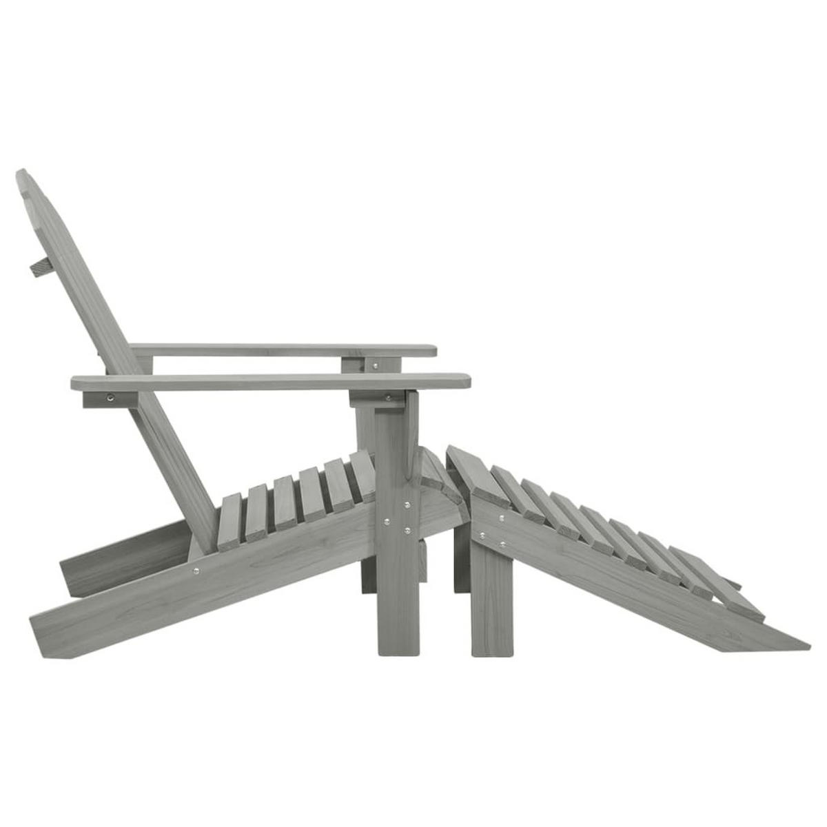 GARTENSESSEL mit Fußstütze Holz Grau - Grau, Holz (70/88/70cm) - furnicato