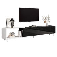 TV-SCHRANK ausziehbar 3 Türen Hochglanz Metallfüße modern - Multicolor, Holzwerkstoff (38/48.5/258cm) - FLIEKS