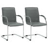 SCHWINGSTUHL 2er Set Lederlook grau - Grau, Textil/Metall (56/95/60cm) - CLP