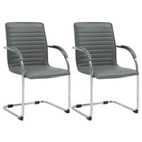 SCHWINGSTUHL 2er Set Lederlook Grau - Grau, Textil/Metall (56/95/60cm) - CLP