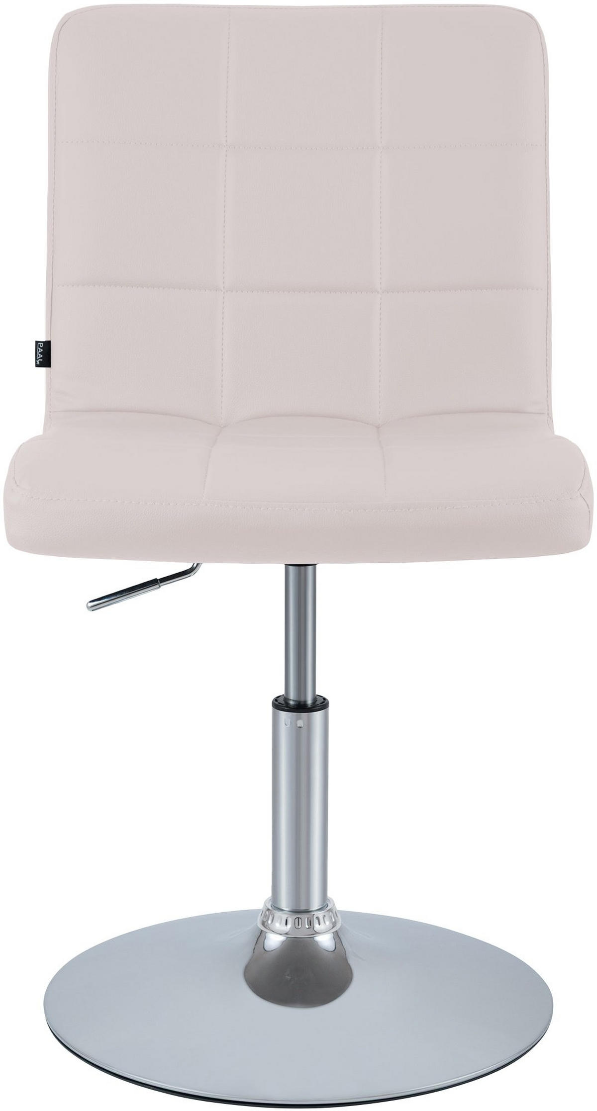 DREHSTUHL Lederlook Weiß - Chromfarben/Weiß, Textil/Metall (44/81/55cm) - CLP