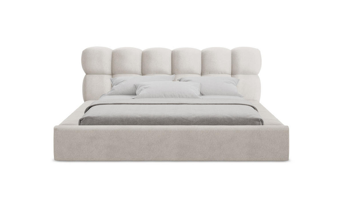 POLSTERBETT mit Bettkasten und Lattenrost 180x240 Beige - Beige/Creme, Kunststoff/Textil (140/200cm) - Makamii
