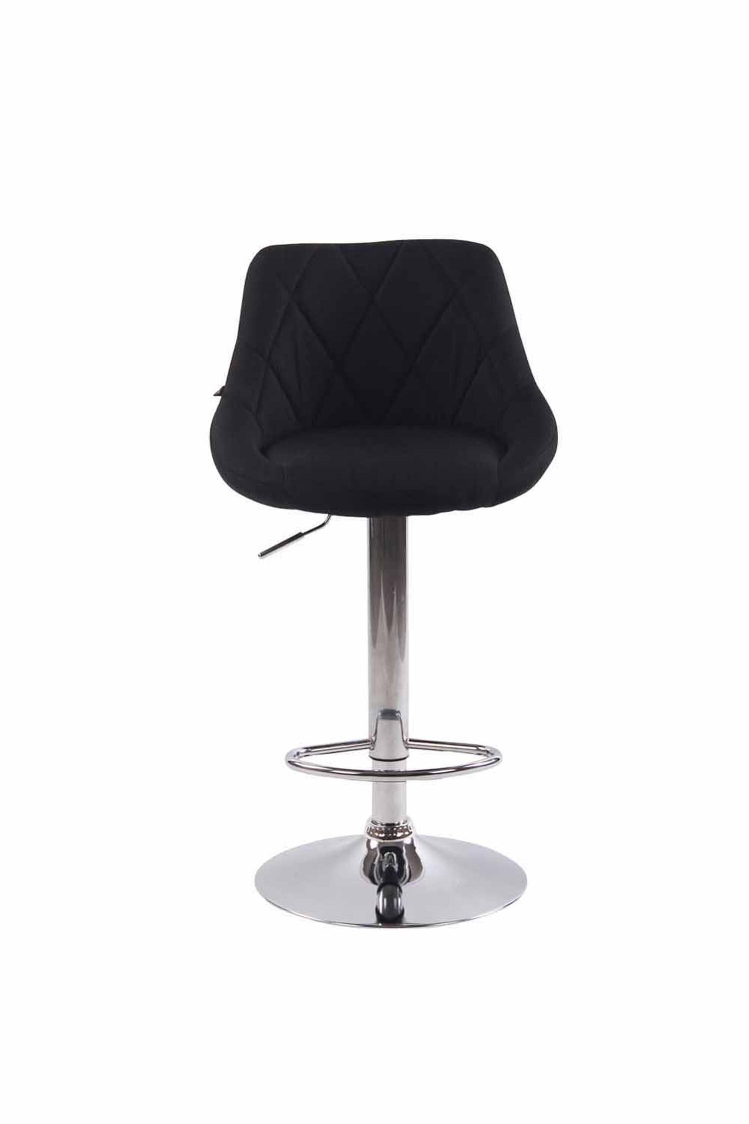 BARHOCKER Lazius, 2er Set, Gestell Metall in Chromoptik, Stoff Schwarz - Chromfarben/Schwarz, Textil/Metall (46/100/49cm) - TPFLiving