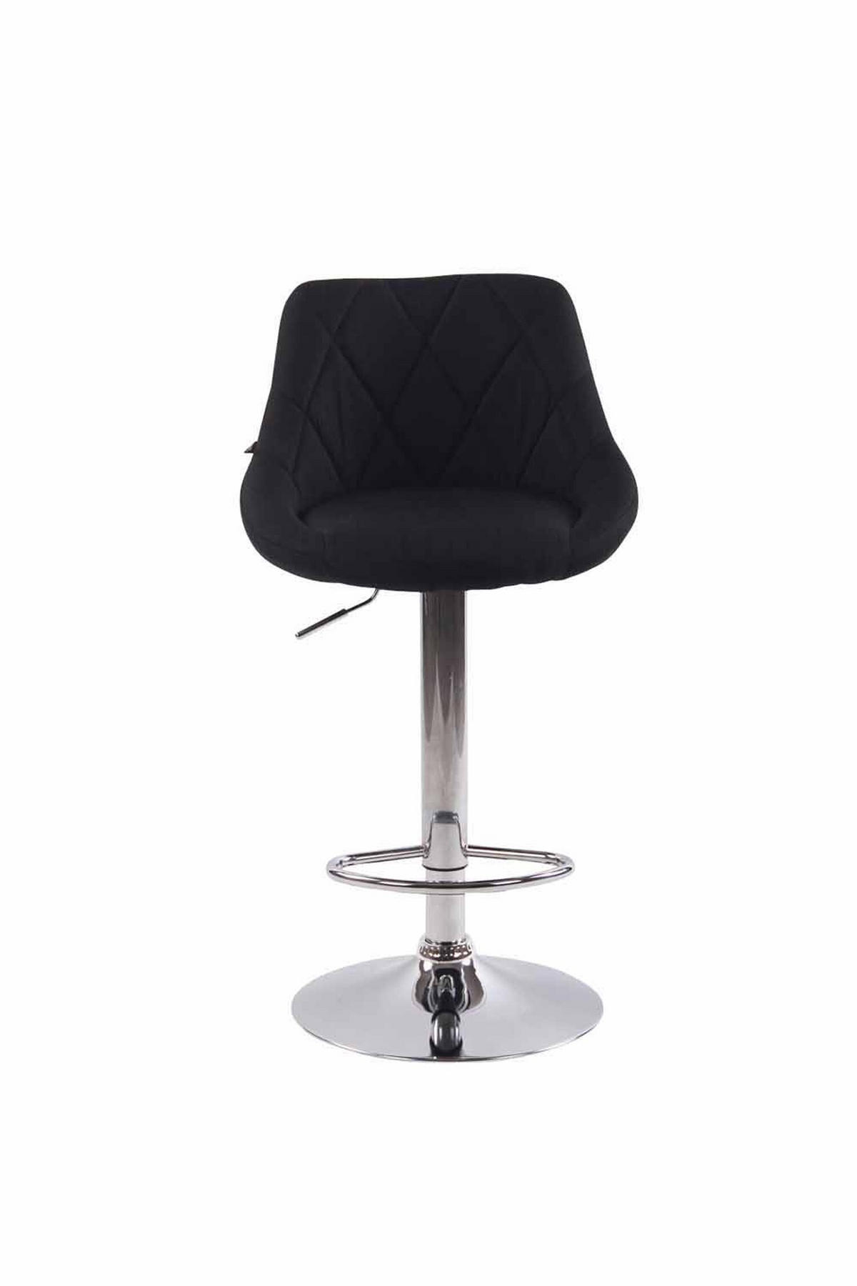 BARHOCKER Lazius, Gestell Metall in Chromoptik, Stoff Schwarz - Chromfarben/Schwarz, Textil/Metall (46/100/49cm) - TPFLiving