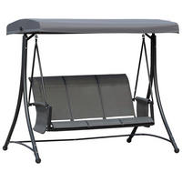HOLLYWOODSCHAUKEL, mit Sonnendach, Ablage, Aluminium, Grau, 196 x 128 x 172 cm - Dunkelgrau, Metall (128/172/196cm) - Outsunny