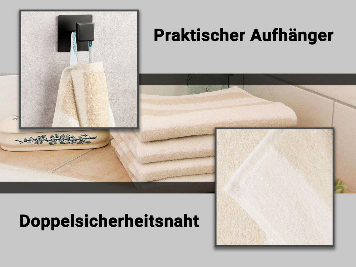HANDTÜCHER, 4er-Set, 50x100 cm, 100% Baumwolle, Braun - Beige, Textil (50/100cm) - Zollner