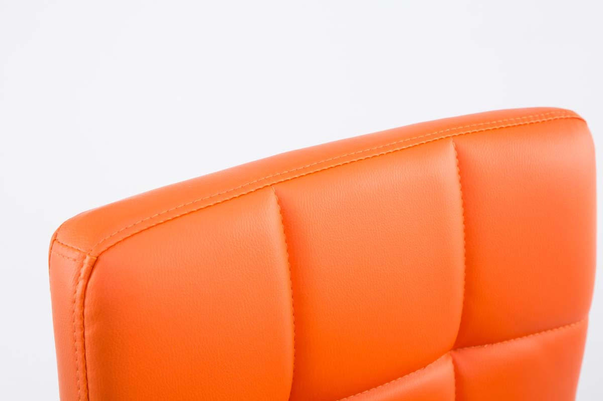 BARHOCKER 2er Set Bangko Kunstleder Orange - Orange, Leder/Metall (44/74/49cm) - DELUKE