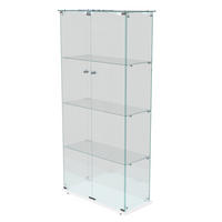 GLASVITRINE mit integrierten Spots, ESG-Glas, 4 Ebenen, Weiß - Weiß, Glas (35/163/78.5cm) - SHOPENTRA