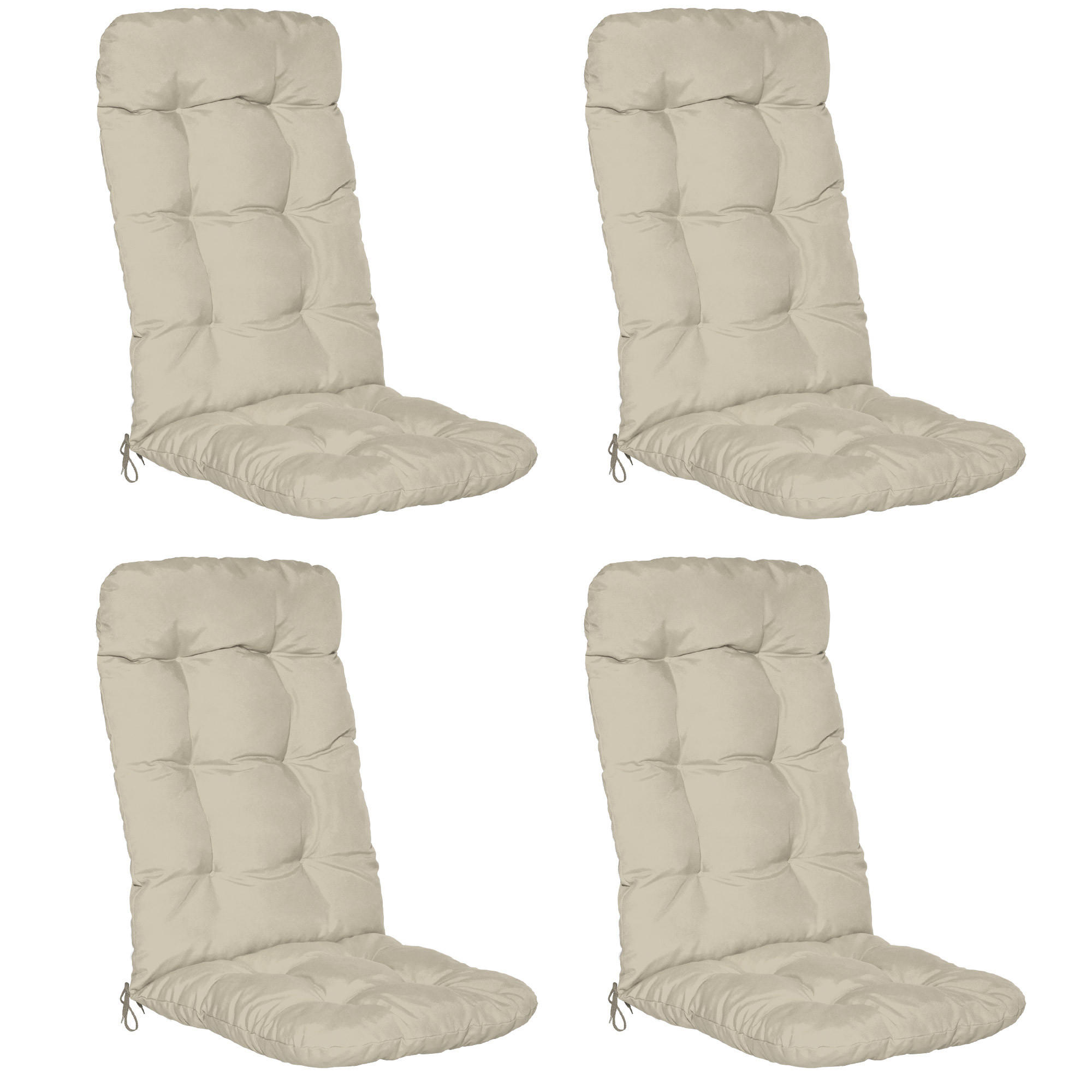 HOCHLEHNERAUFLAGE Flair HL 120/50/8cm Natur (4tlg) - Naturfarben, Textil (50/8/120cm) - Beautissu 