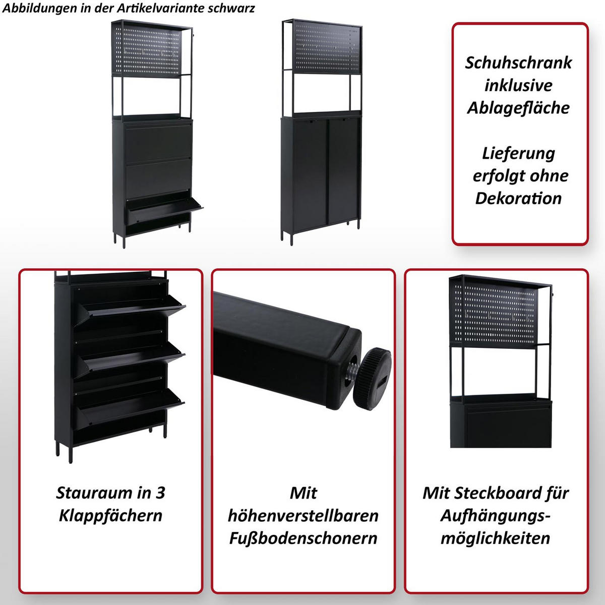 SCHUHSCHRANK Weiß - Weiß, Metall (80/201/20cm) - Jamb
