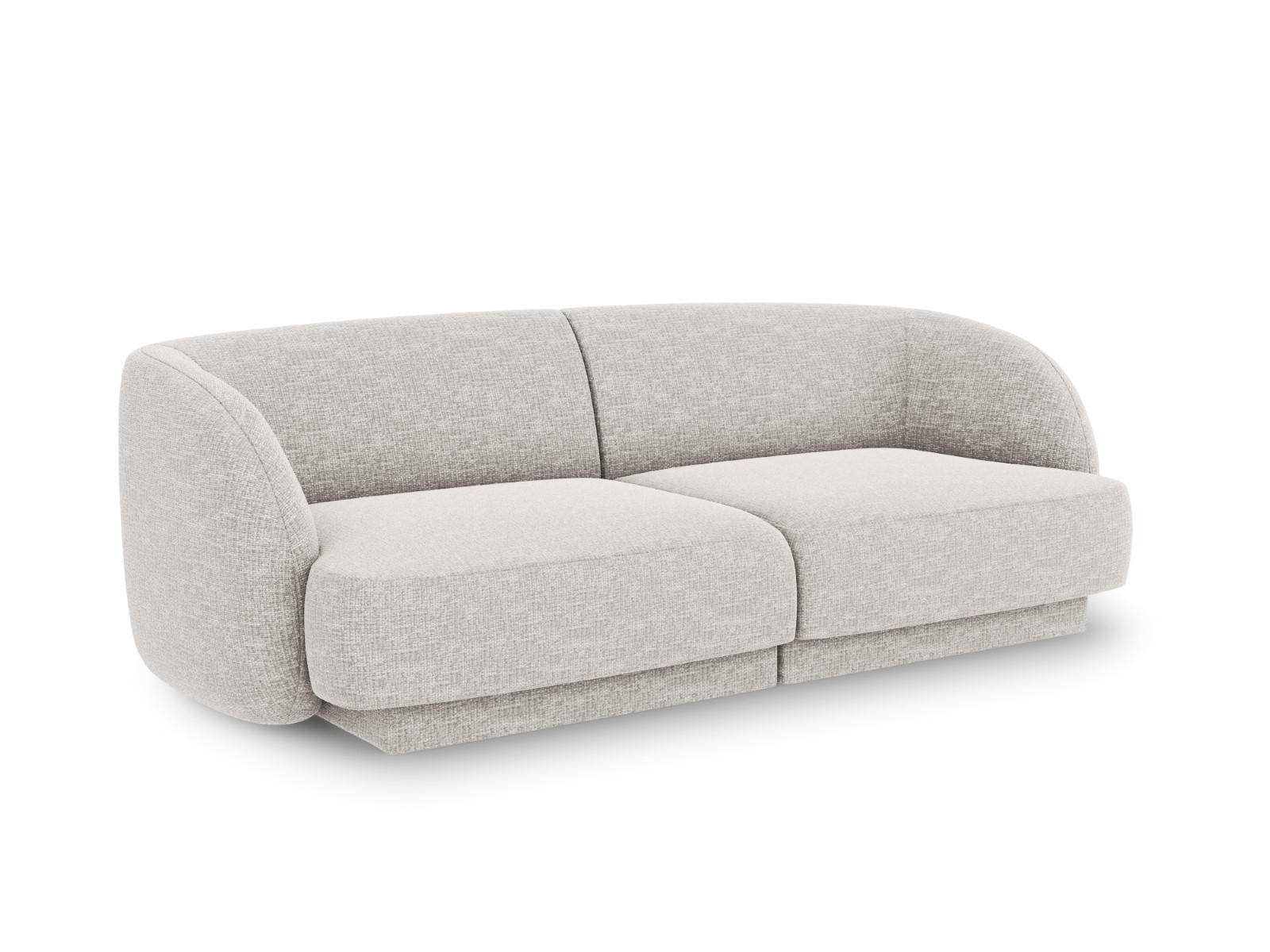 SOFA Miley aus Chenille-Stoff hellgrau 2 Sitzplätze - Hellgrau, Textil (90/70/180cm) - Micadoni