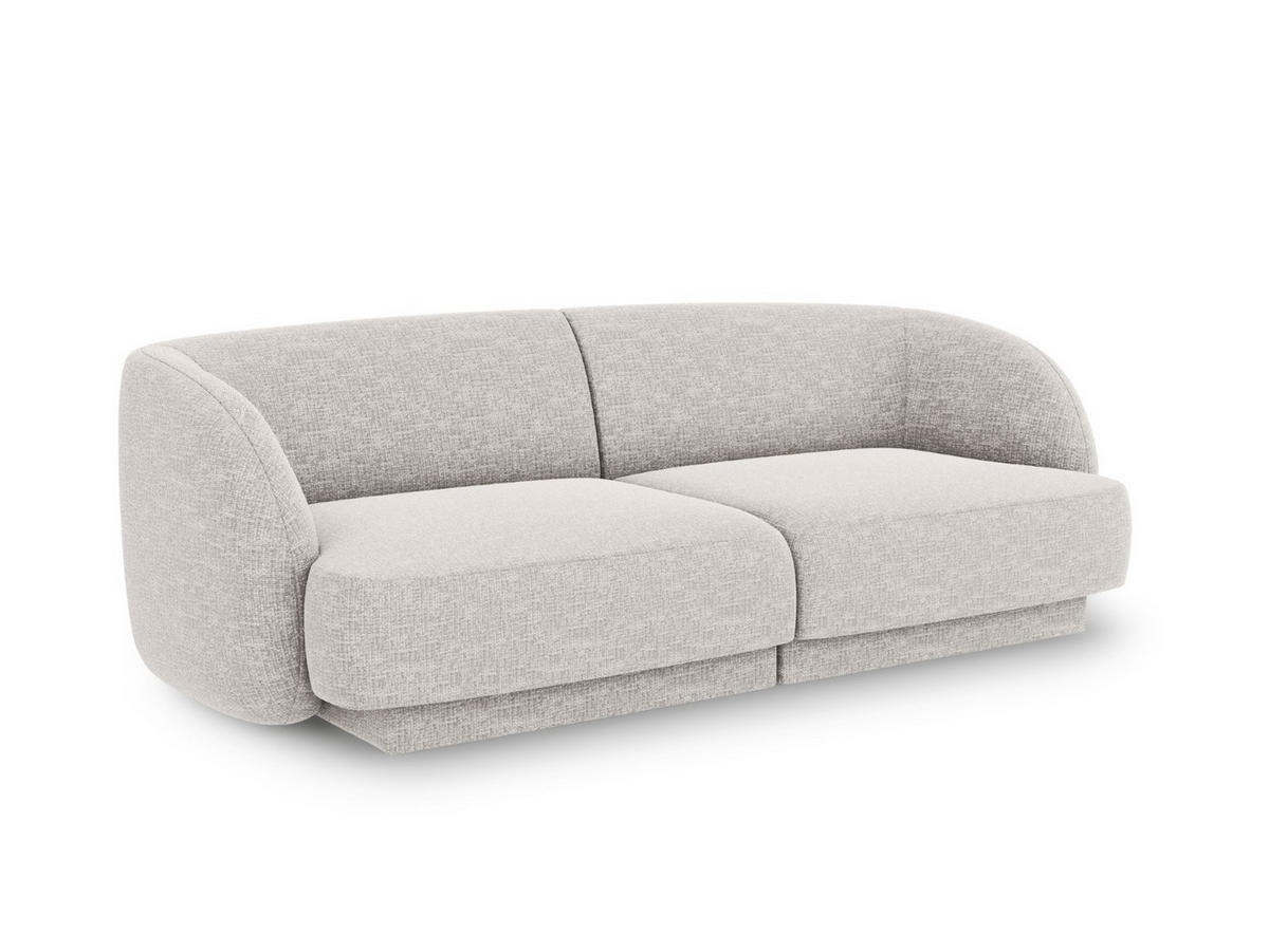 SOFA Miley aus Chenille-Stoff hellgrau 2 Sitzplätze - Hellgrau, Textil (90/70/180cm) - Micadoni