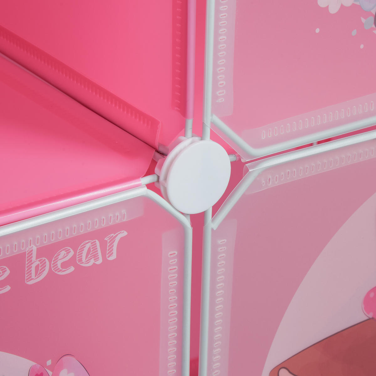 KINDERSTECKREGAL - Rosa, Kunststoff/Metall (110/145/37cm) - Relaxdays