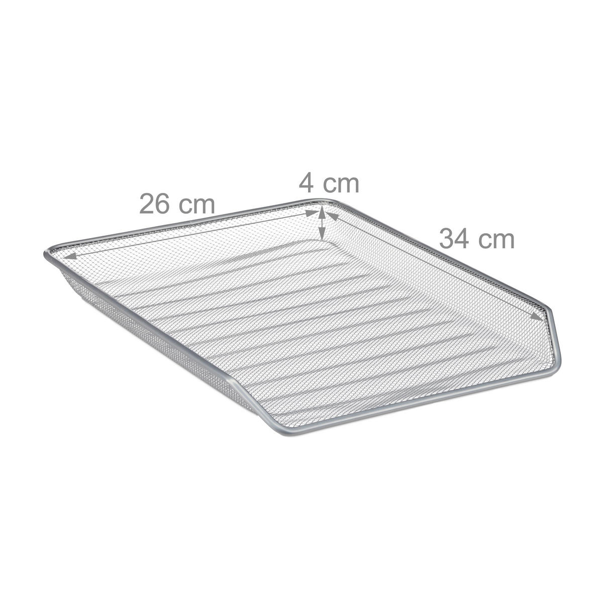 ULOŽENIE dokumentov - strieborná, kov (29.5/27/35.5cm) - Relaxdays
