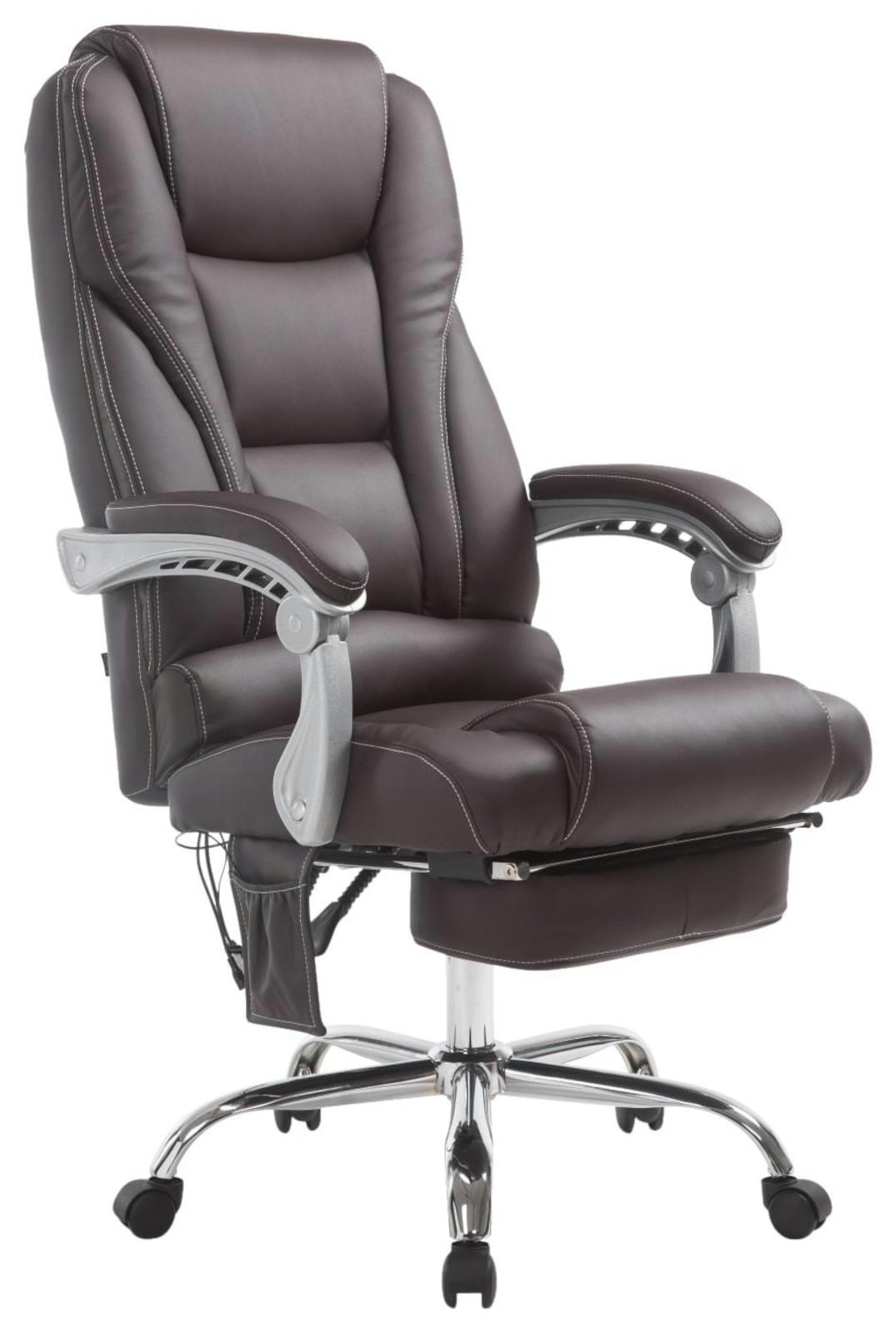 CHEFSESSEL Lederlook braun - Braun, Textil/Metall (68/118/64cm) - CLP