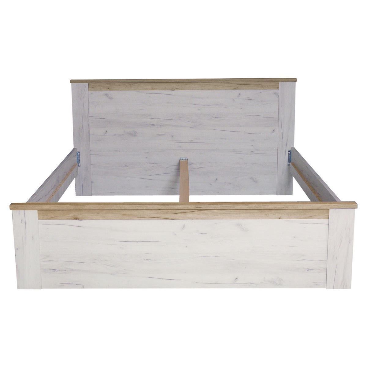 HOLZBETT 160/200 cm shabby weiß - Grau, Holz - Homestyle4u