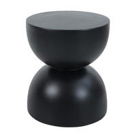 BEISTELLTISCH Rund Schwarz 45 x 45 x 52 cm - Schwarz, Metall (39.5/39.5/45cm) - Nordlys