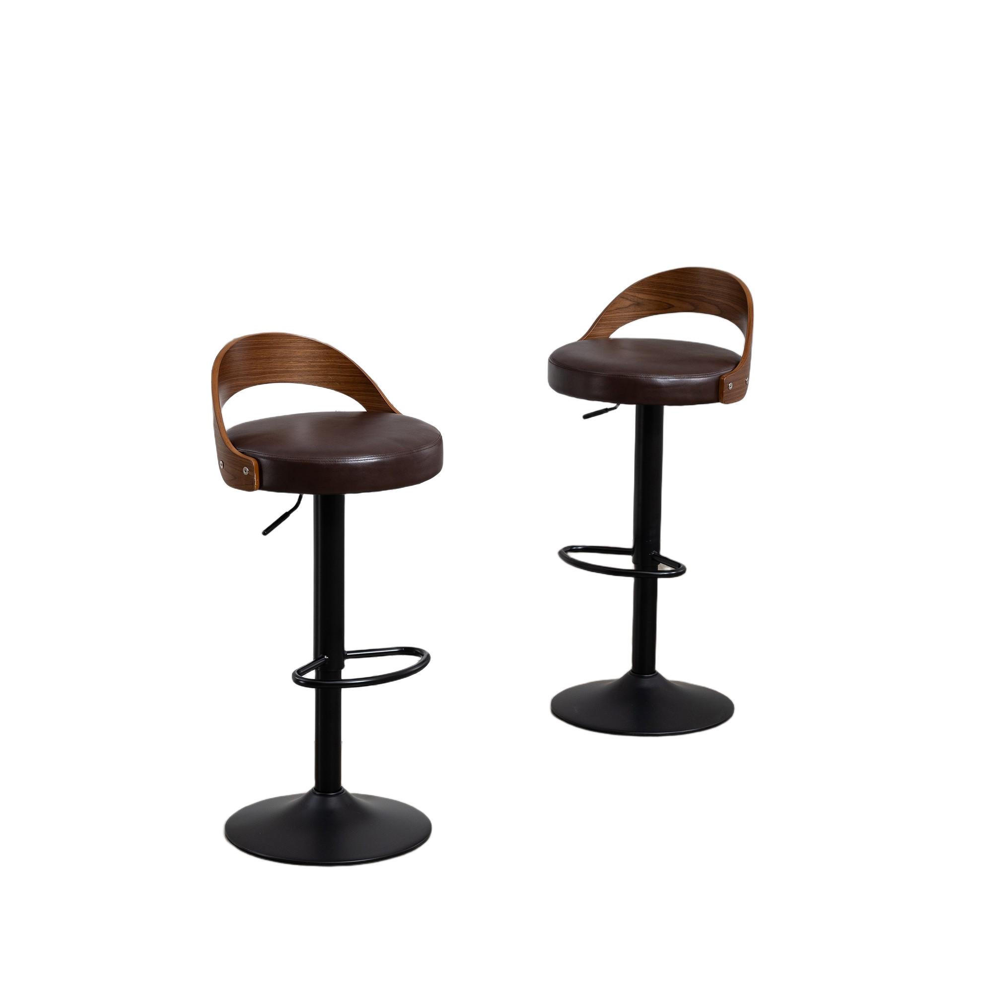 BARHOCKER,DREHSTUHL,RATTAN 360° drehbar2er-Set,Braun - Braun, Metall (42/77/42.5cm) - LVHOM