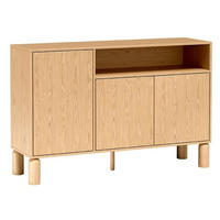 KOMMODE Sanden Eiche, dreitürige Sideboard - Eichefarben, Holzwerkstoff (140/92/41cm) - Bettso