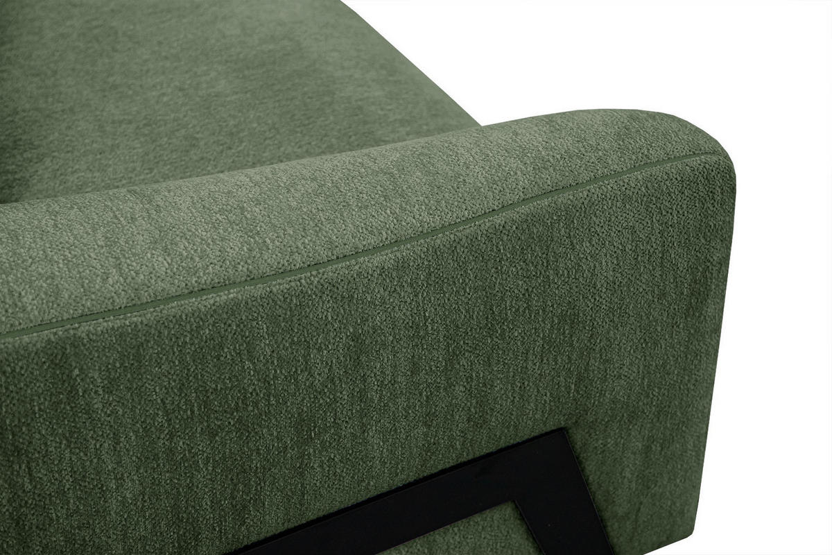 ECKSOFA WINTER 4-Sitzer, dunkelgrün - Dunkelgrün/Schwarz, Holzwerkstoff/Textil (293/172cm) - Courtois Laville