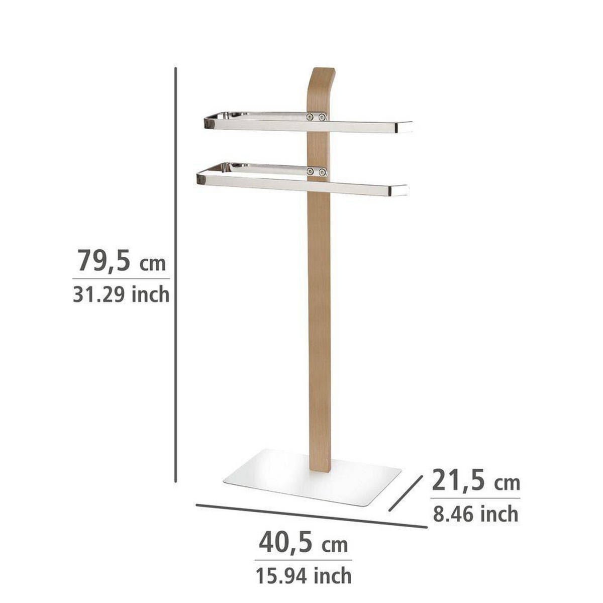 HANDTUCHSTÄNDER 2-armig Samona Brown 40,5/21,5/79,5 cm - Braun, Metall (21.5/79.5/40.5cm) - Wenko