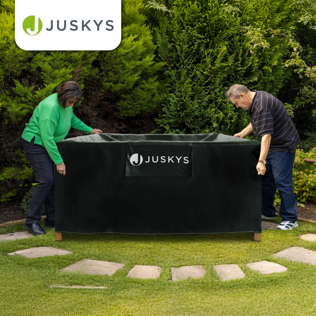 GARTENMÖBELABDECKUNG CoverSafe Pro schwarz - Schwarz, Kunststoff (210/90/250cm) - Juskys