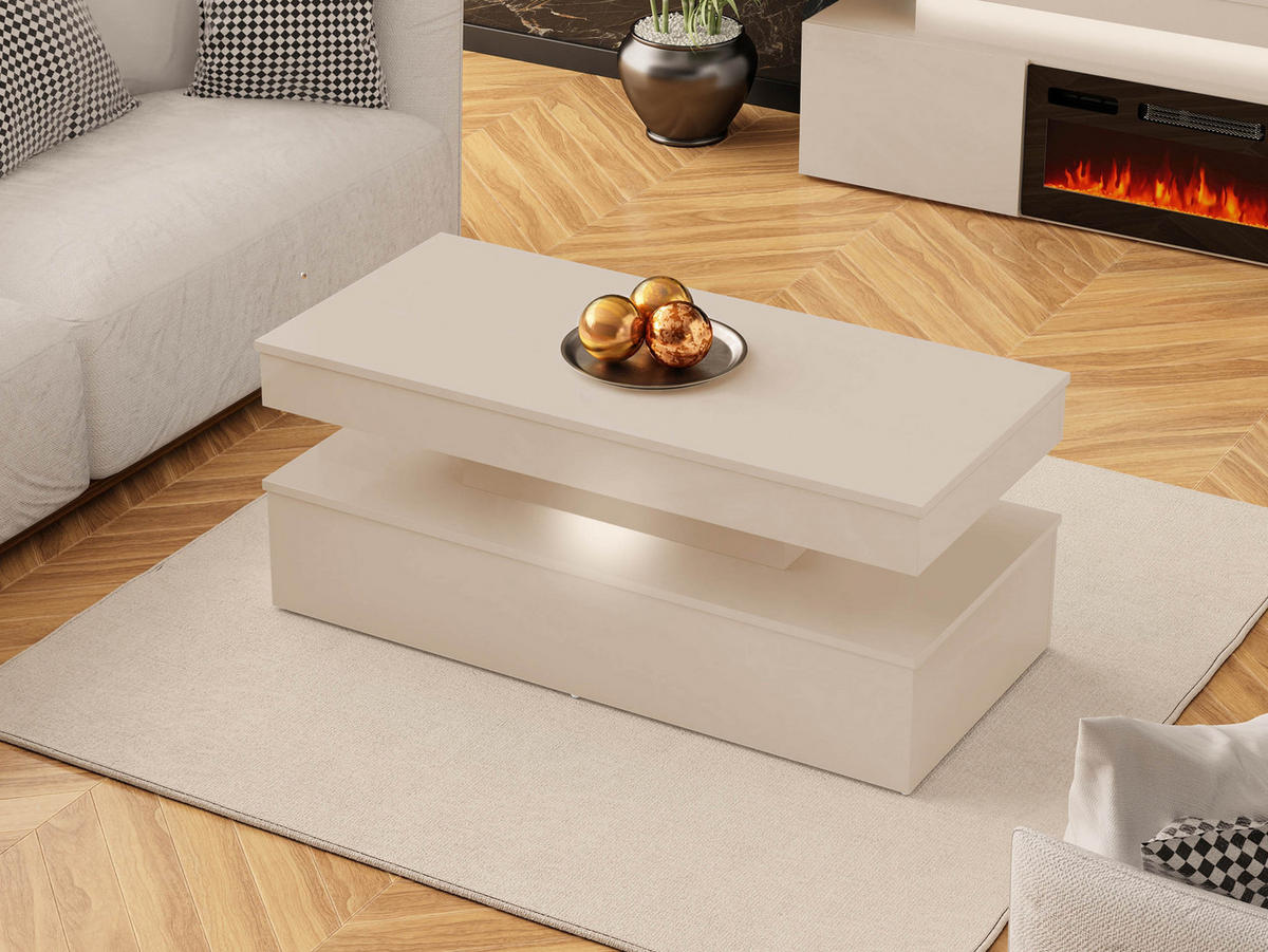 COUCHTISCH 120 Glossa Bis 01 - Sandfarben, Holzwerkstoff/Kunststoff (55/120/50cm) - MIRJAN24