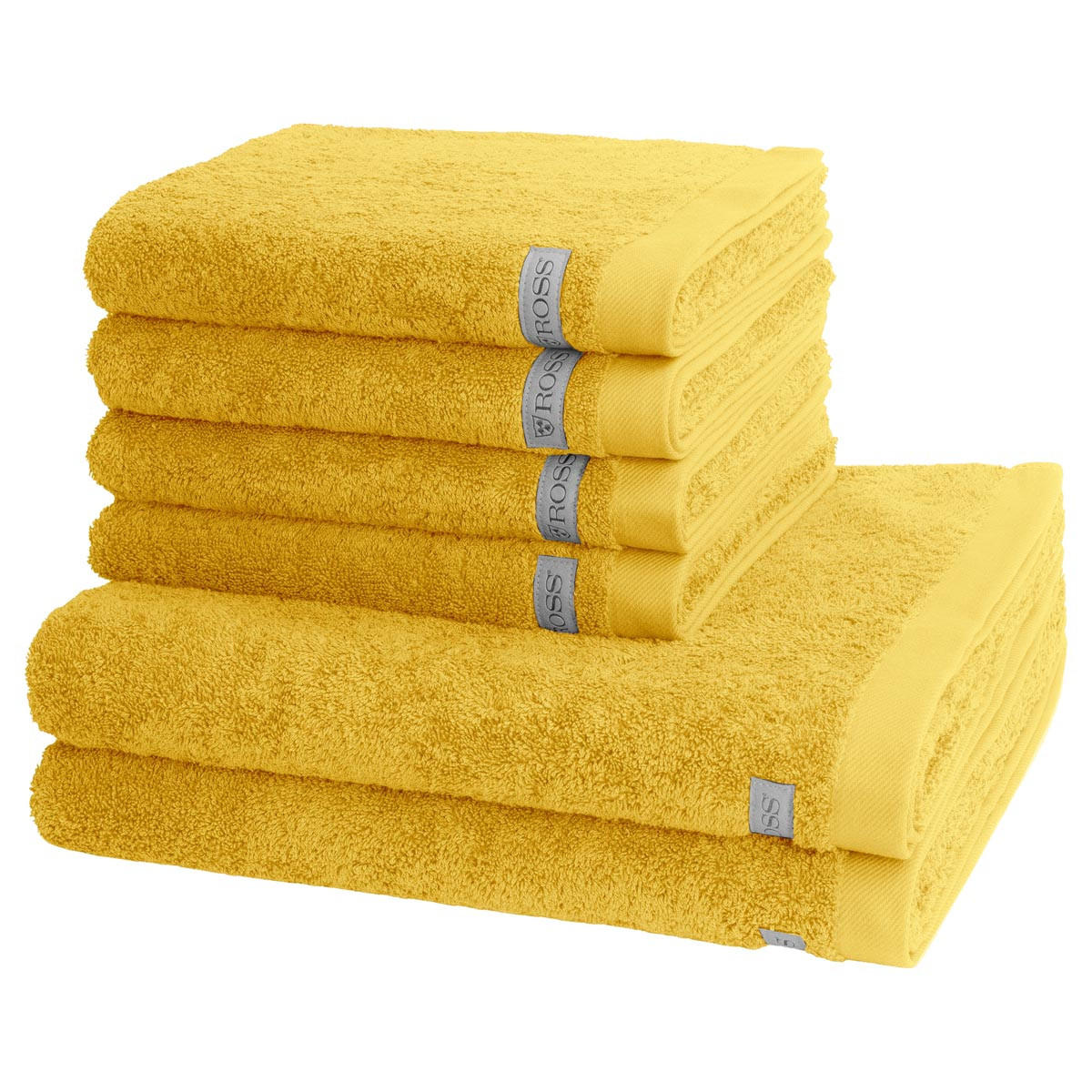 FROTTIERSET Sinfonie 6-teilig - Gelb, Textil (50/100cm) - Ross