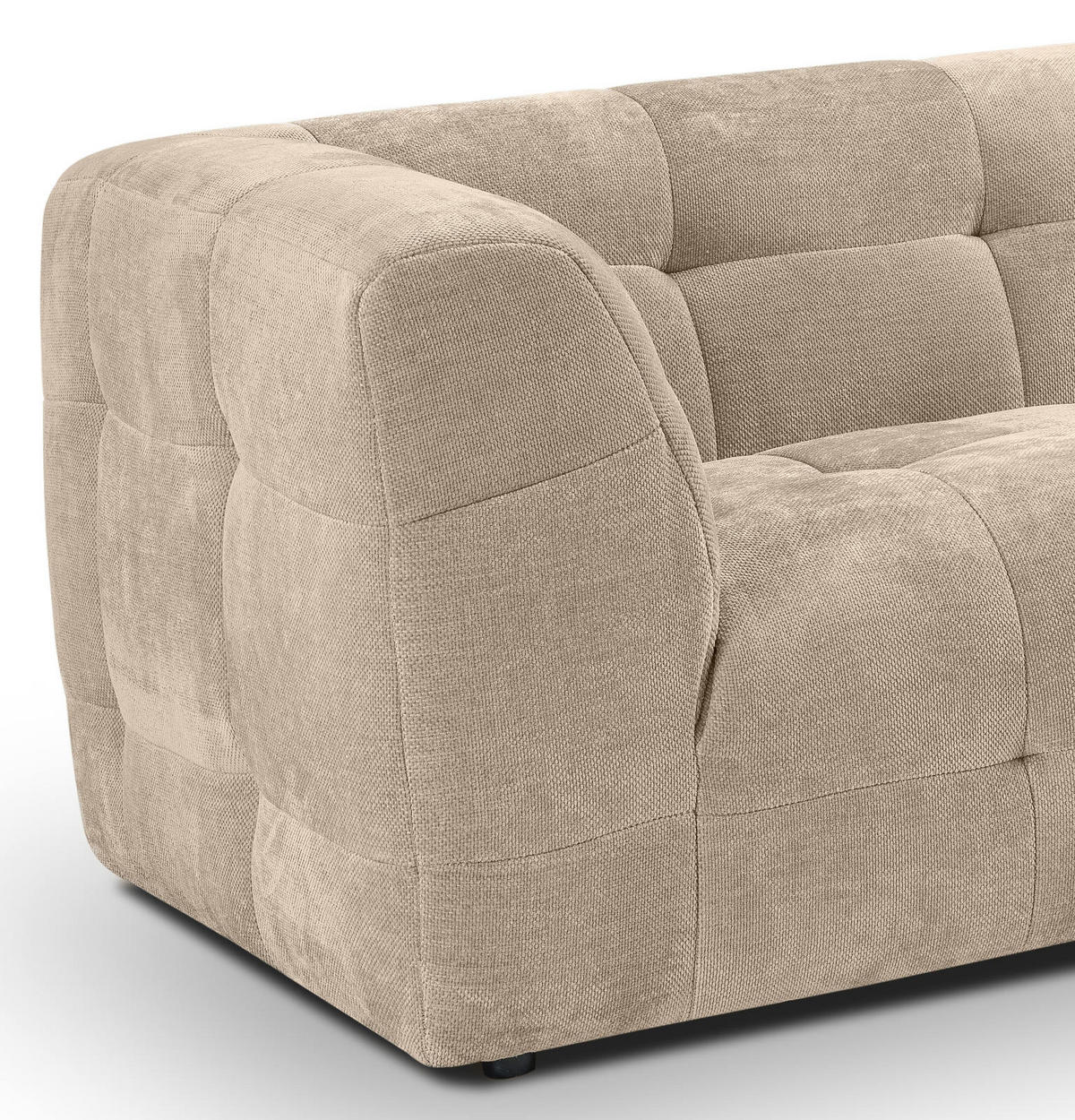 SOFA beige Strukturstoff, Couch 2,5-Sitzer 217 cm mit Steppoptik - Beige, Holz/Textil (217/72/96cm) - Inn.Furn