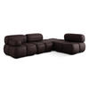 ECKSOFA Rechts Kunstleder Violett - Blau/Pflaume, Leder/Kunststoff (285/190cm) - Makamii