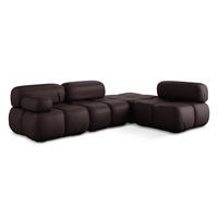 ECKSOFA Rechts Kunstleder Violett - Blau/Pflaume, Leder/Kunststoff (285/190cm) - Makamii