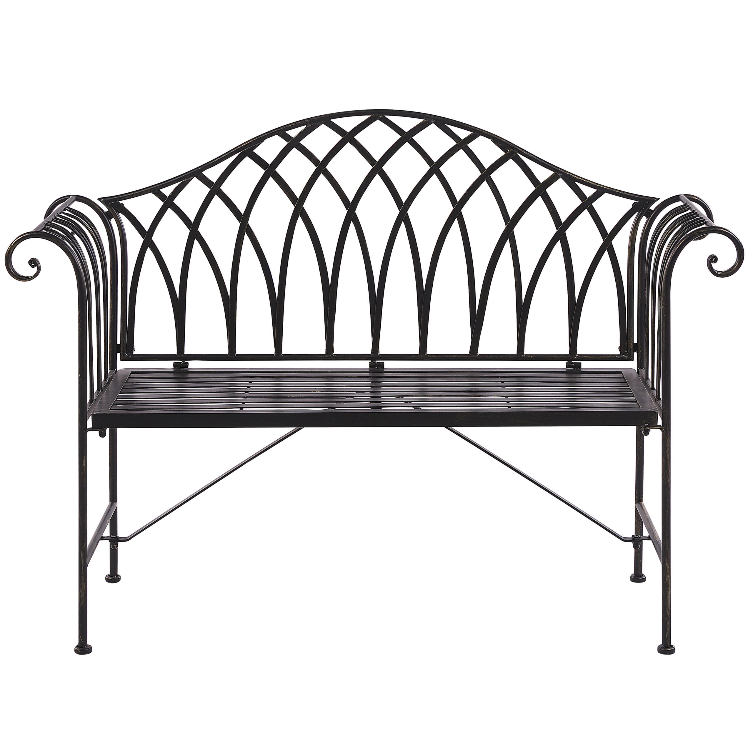 VRTNA KLUPA metal crni 130 cm Milazzo - crna, metal (130/94/45cm) - Beliani