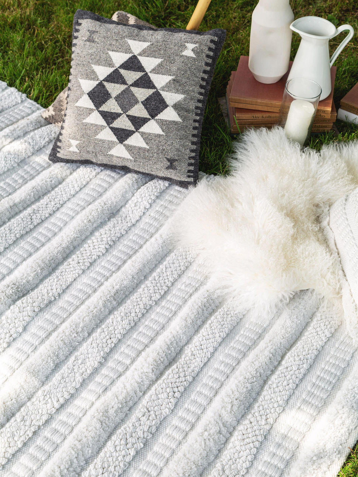 TEPPICH aus recyceltem Material Toni Ivory 120x170 cm - Creme, Textil (120/170cm) - benuta Pure