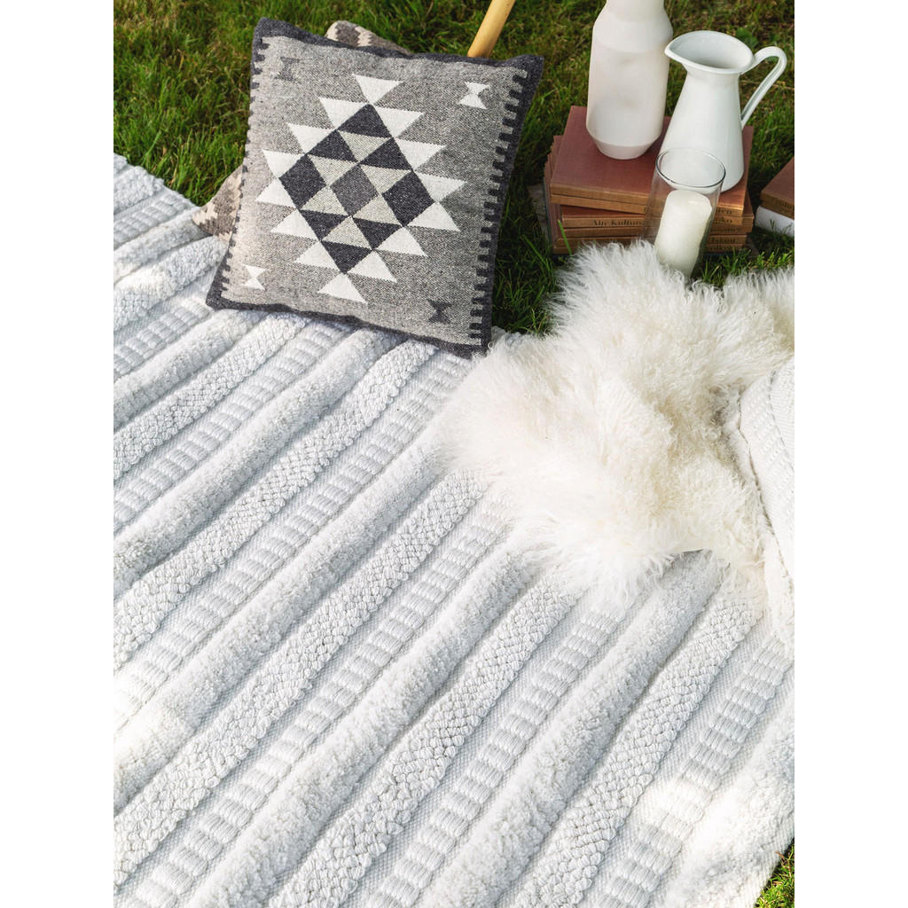 Thumbnail - benuta Pure Teppich, Creme, Textil, Rauten, Rechteckig, 200x300 cm, Gots, wasserabweisend, Teppiche & Böden, Teppiche, N...