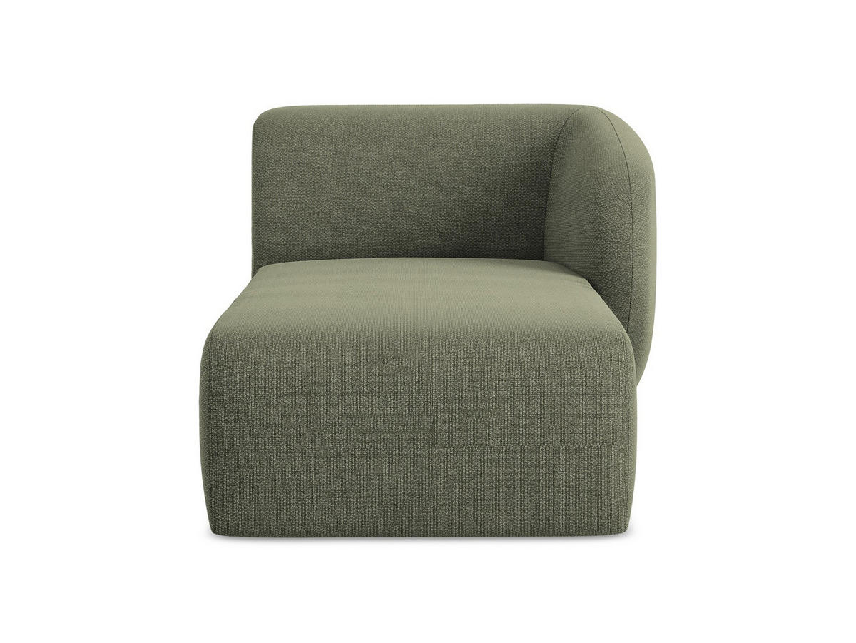 SOFAELEMENT Rechts Bouclé Stoff Grün - Schwarz/Olivgrün, Holzwerkstoff/Kunststoff (91/75/166cm) - Makamii