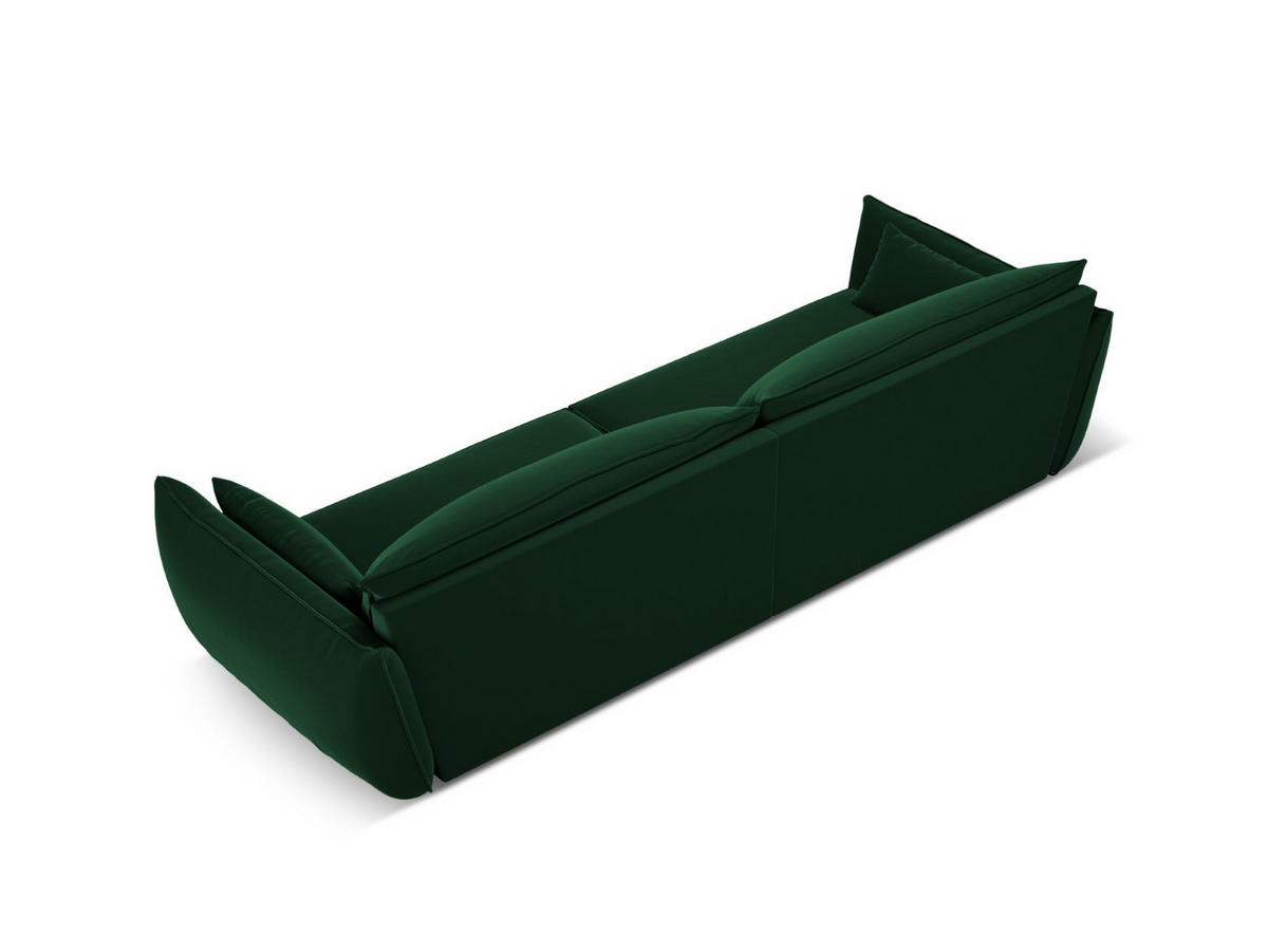 SOFA Kaelle aus Samt flaschengrün 4 Sitzplätze - Dunkelgrün, Textil (110/85/248cm) - Micadoni