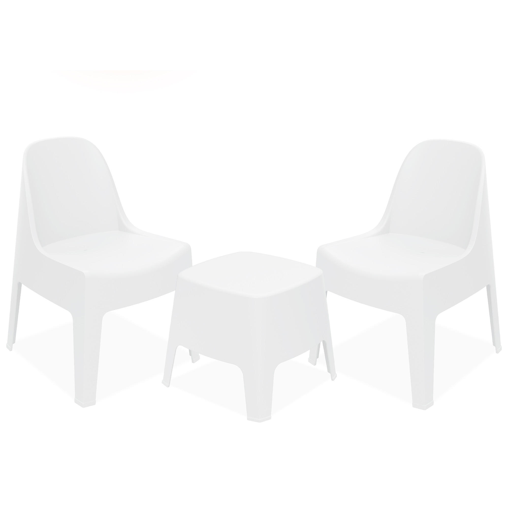 GARTENMÖBEL-SET MALUS, 3-tlg - Weiß, Kunststoff - KONSIMO®