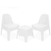 GARTENMÖBEL-SET MALUS, 3-tlg - Weiß, Kunststoff - KONSIMO®