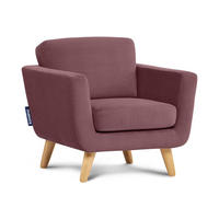 SESSEL TAGIO Massivholz-Beine, rosa - Koralle/Braun, Buchenholz/Textil (86/80/88cm) - KONSIMO®
