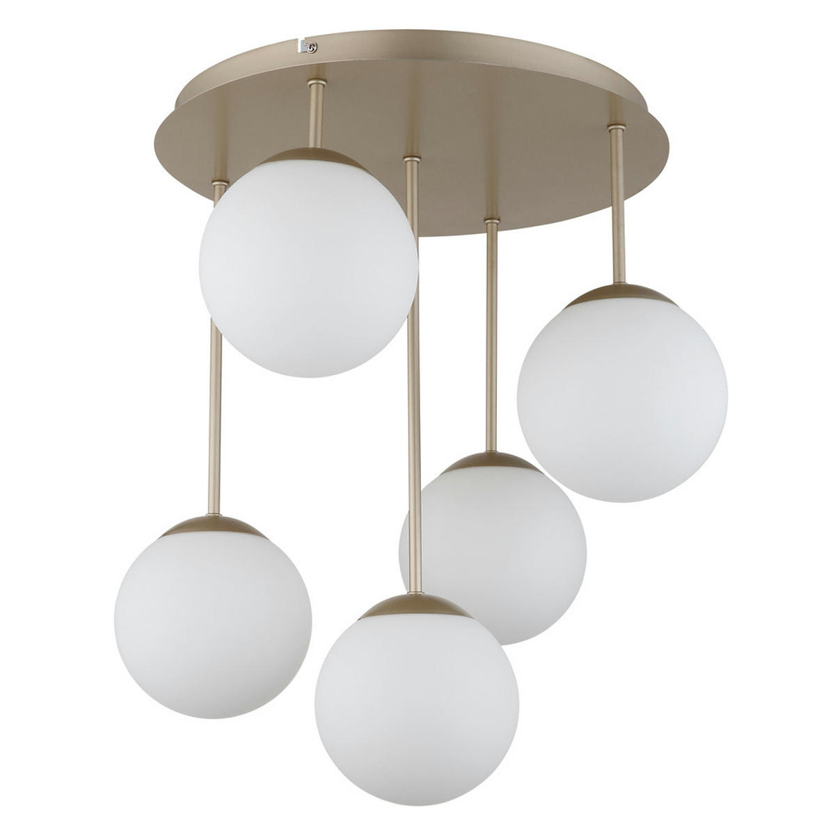 DECKENLEUCHTE HARMON Metall champagnerfarben matt, Opal - Champagner, Glas (37.5/37.5/51cm) - Globo Lighting